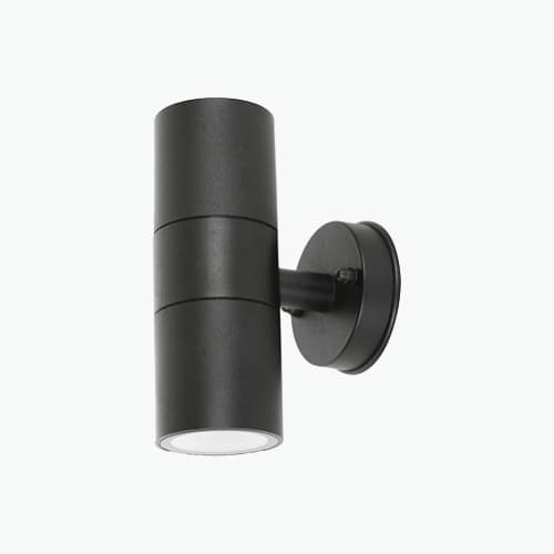 Wanaka 2 Light 240V Up/Down Exterior Wall Light in Black | Beacon Trade